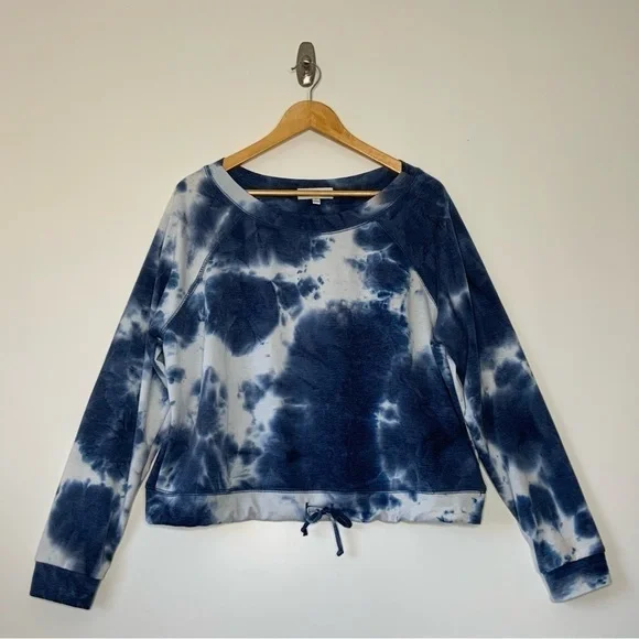 Oli I VIV Tie-Dye Crew Neck Sweat Shirt. Blue and White. Size Large. - Picture 1 of 6